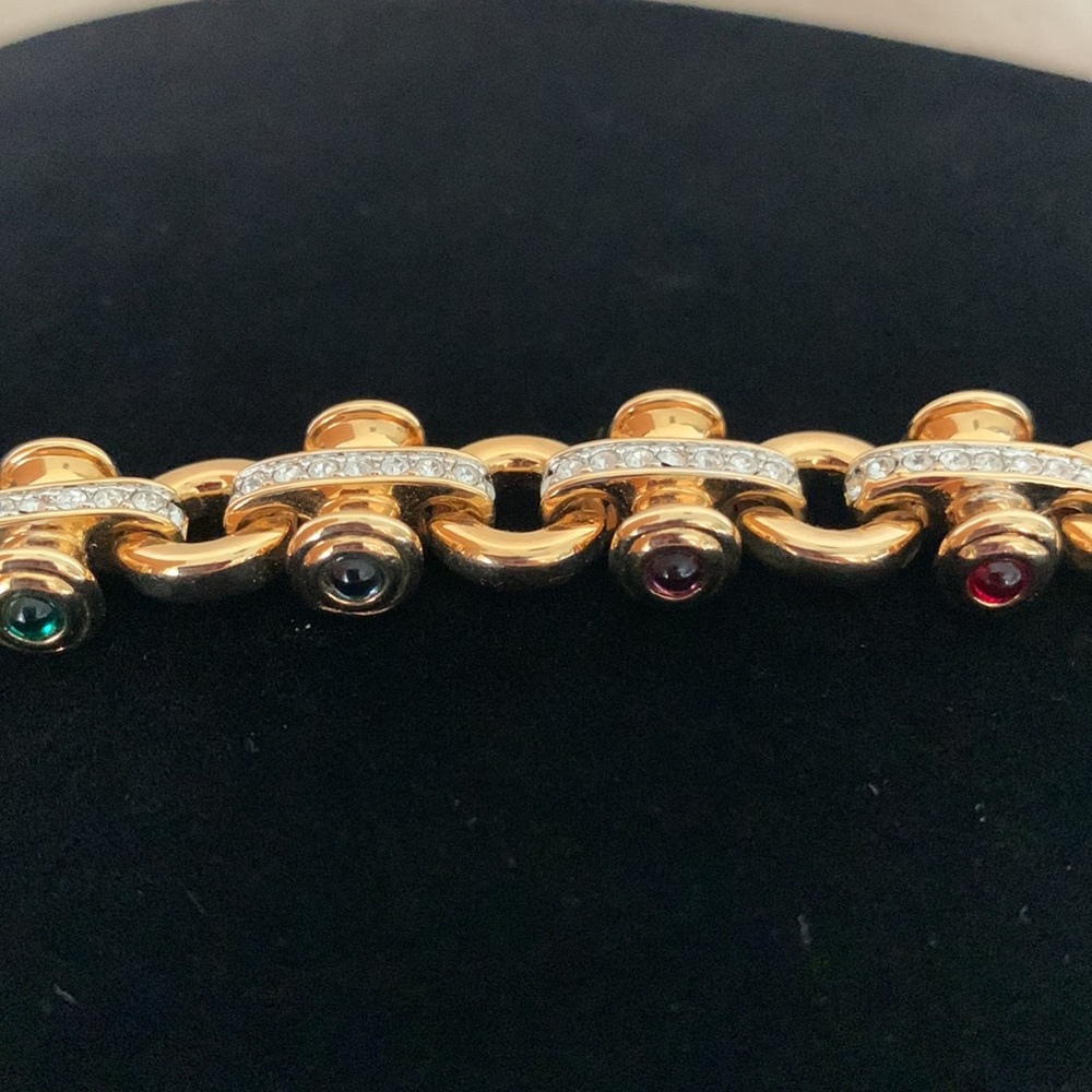 Vintage Swarovski Swan Logo Charm Bracelet with Color stones - Picture 4 of 6
